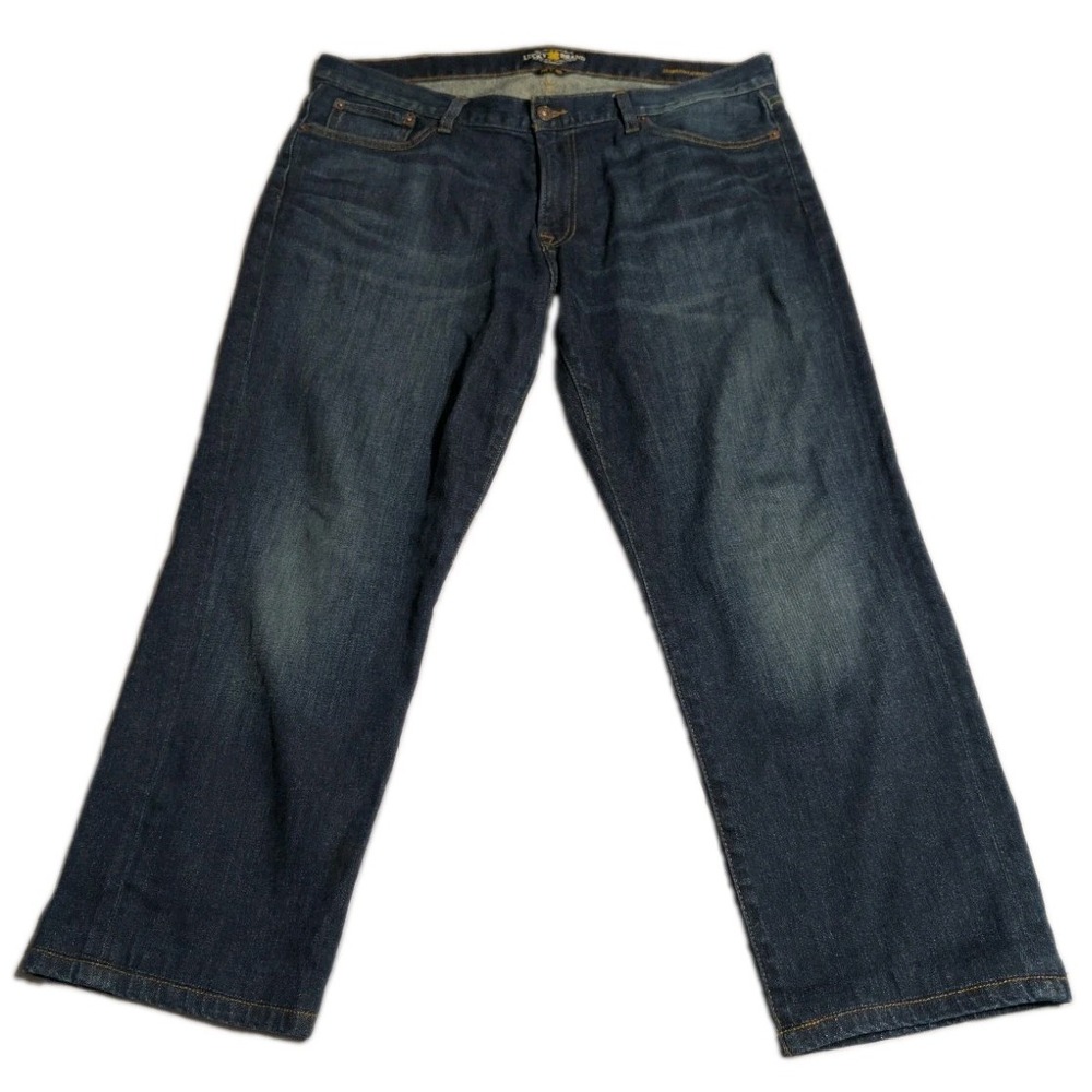 Lucky Brand 221 Original Straight Jeans Mens 38x27 Blue Stretch Denim